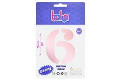 Фольгована кулька цифра "6" sugar pink Balun 30" (76 см) 1 шт