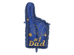 Фольгована кулька фігура "Dad №1" синій PartyDeco 46х86 см.(1шт.)