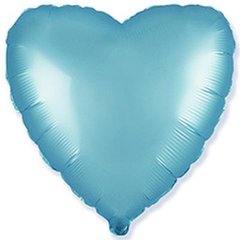 Фольгированный шар 18’ Flexmetal Сердце голубое сатин, 45 см