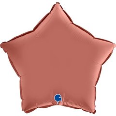 Фольгована кулька "Зірка" рожеве золото сатин Grabo 18"(45см) 1шт.