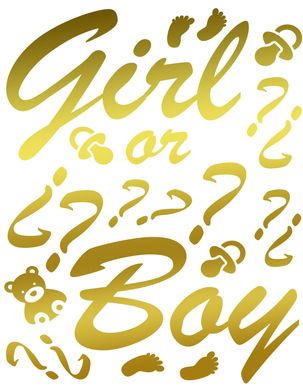 Наклейка на кульку "Girl or Boy" (29х20см.)