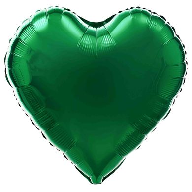 Фольгированный шар 18’ Pinan, 003 зеленый, металлик, сердце 44 см