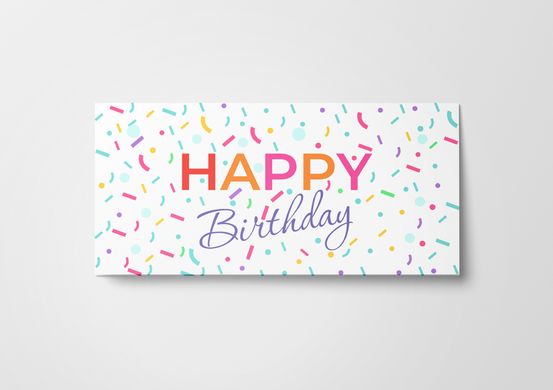 Подарунковий конверт Твоя Забава "Happy Birthday" різнокольорове конфеті 1шт.