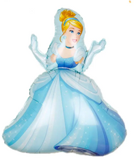 Фольгована кулька фігура Pinan "Принцеса 1" блакитна 92х56 см. в уп. (1шт.)