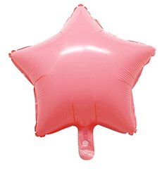 Кулька фольга КНР зірка 18' (44см) макарун рожевий (1 шт)