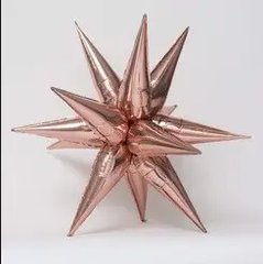 Фольгована кулька Pinan "3D зірка" рожеве золото (100х100см) 1шт.