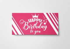 Подарунковий конверт Твоя Забава "Happy Birthday to you" яскраво-рожевий 1шт.