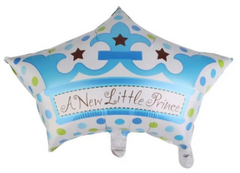 Фольгована кулька фігура Pinan "Корона a new little prince" блакитна 69х51 см. в уп. (1шт.)
