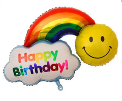 Фольгована кулька фігура Pinan "Веселка Happy Birthday" 98х75 см. в уп. (1шт.)