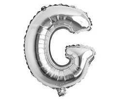Фольгована кулька буква "G" срібна 16" (40 см) 1 шт
