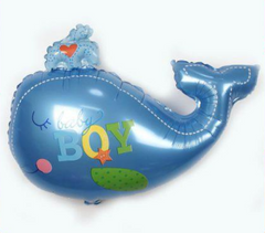 Фольгована кулька фігура "Кит baby boy" блакитна 63х83 см. в уп. (1шт.)