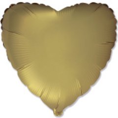 Фольгована кулька "Серце" лимонна сатин Flexmetal 18"(45см) 1шт.
