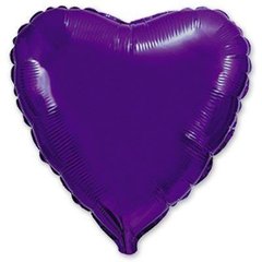 Фольгированный шар 18’ Flexmetal Сердце фиолетовое металлик, 45 см