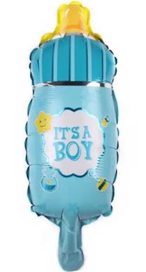 Фольгована кулька міні-фігура "Бутилочка It’s a boy " блакитна (25см) 1шт.