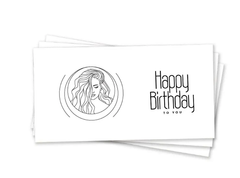 Паперовий конверт на гроші білий "Happy Birthday woman" чорне тиснення 1шт.