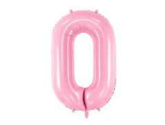 Фольгована кулька цифра "0" рожева PartyDeco 40"(100 см) 1шт.