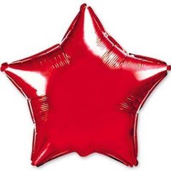 Фольгированный шар 4’ Flexmetal Звезда красная металлик, 10 см