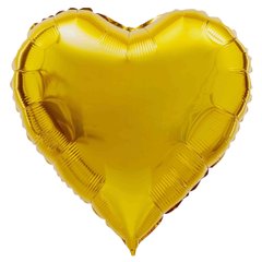 Фольгированный шар 18’ Pinan, 004 золото, металлик, сердце 44 см