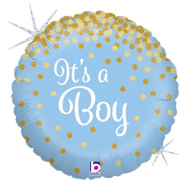 Кулька фольга Grabo коло 18' (45см) анг "It`s a boy" (1 шт)
