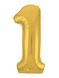 Фольгированная цифра 1 (40’) Agura Slim золото в упаковке, 102 см