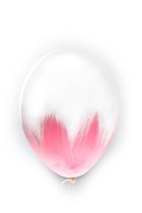 Ексклюзивна латексна кулька біла з рожевим 12"(30см.) ТМ Balonevi 1шт.