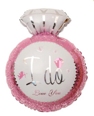 Фольгована кулька фігура Pinan "Колечко діамант I do" рожева 47х73 см. в уп. (1шт.)