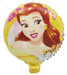 Фольгована кулька круг "Принцеса в жовтому" кольорова 10"(25см) 1шт.(під повітря)