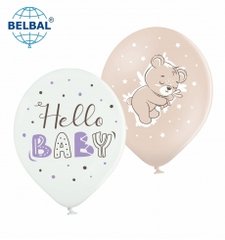 Латексні повітряні кульки 12" (30см.) "Hello baby" асорті BelBal 25шт.