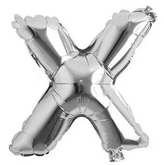 Фольгована кулька буква "X" срібна 16" (40 см) 1 шт