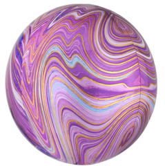 Фольгована кулька Pinan "4D Сфера" фіолетова агат 22"(55см) 1 шт.