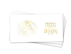 Паперовий конверт на гроші білий "Happy Birthday woman" золоте тиснення 1шт.