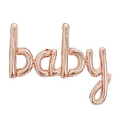 Фольгована кулька надпис "Baby" рожеве золото 107 см. (1 шт)