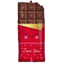 Фольгована кулька фігура "Шоколадка Love you" червона Anagram 71х33 см. (1шт)