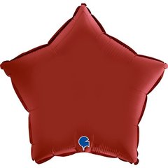 Фольгована кулька "Зірка" червона сатин Grabo 18"(45см) 1шт.
