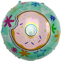 Фольгированный шар 18’ Китай "Пончик" мятный, 45 см