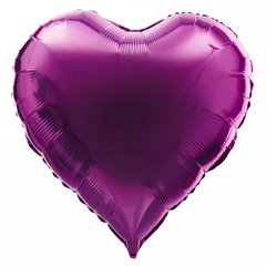 Фольгированный шар 18’ Pinan, 005 малиновый, металлик, сердце 44 см
