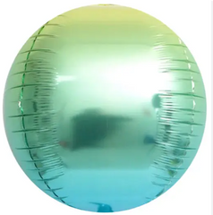 Фольгована кулька 4D сфера "Градієнт5" блакитно-салатова 22"(55см) 1шт.