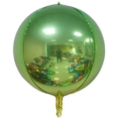 Фольгована кулька "Cфера" Pinan градієнт зелений металік 22''(55см) 1шт.