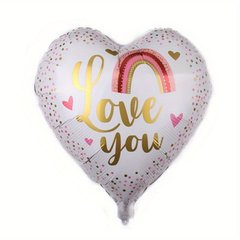 Фольгована кулька серце "I love you " біла 18"(45см) 1шт.