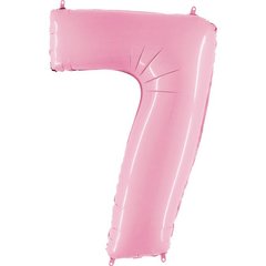 Фольгована кулька цифра "7" рожева Grabo 40" (100 см) 1 шт