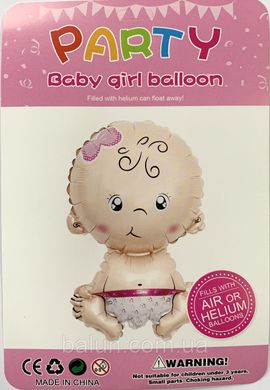 Фольгована кулька фігура Pinan "Малюк дівчинка" 47х71 см. в уп. (1шт.)