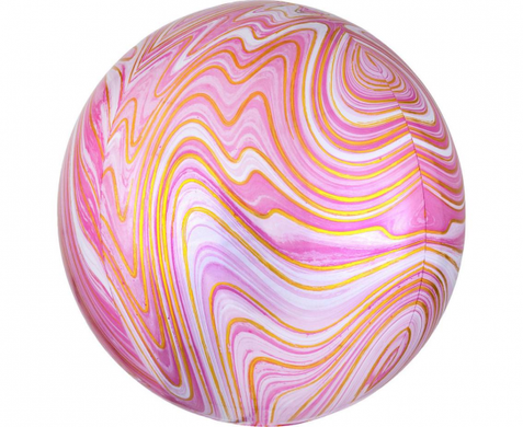 Фольгована кулька Pinan "4D Сфера" рожева агат 22"(55см) 1 шт.