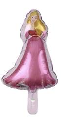 Фольгована кулька міні-фігура "Принцеса" рожева (25см) 1шт.