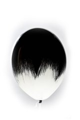 Ексклюзивна латексна кулька чорна з білим 12"(30см) ТМ Balonevi 1шт.