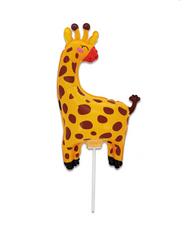 Фольгована кулька міні-фігура "Жирафка" помаранчева (25см) 1шт.+паличка