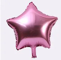 Фольгована кулька "Зірка" ніжно-рожева металік 10" (25см) 1шт.
