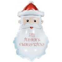 Фольгована кулька фігура Pinan "Голова Санта Клаус" біла 48х85см. (1шт)