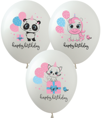 Латексні повітряні кульки 12" (30 см.) "Happy Birthday Kids" асорті Show 100 шт.