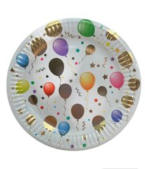 Паперові тарілки "Повітряні кульки" 10 шт. (18 см)