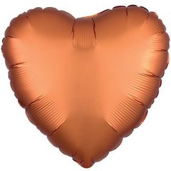 Кулька фольга КНР серце 18' (44см) сатин оранжевий (1 шт)